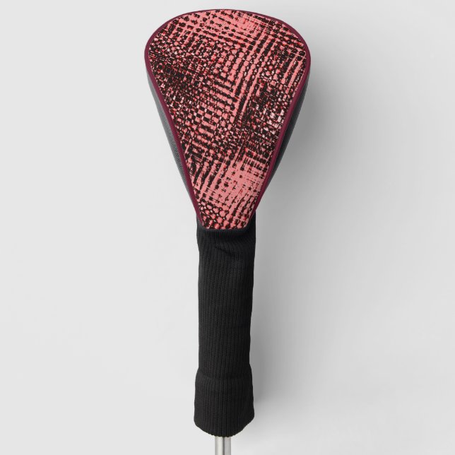 Streaks crossed and blurred, peach or salmon colou golf head cover (Front)