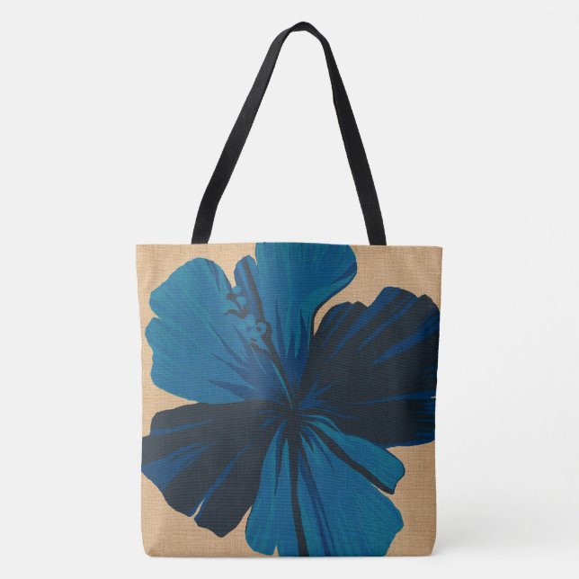 Streaky Hawaiian Hibiscus Reversible Beach Bag (Front)