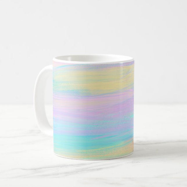 Streaky Paint Stripes Multicolor Coffee Mug (Front Left)