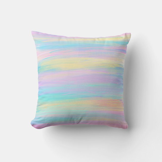 Streaky Paint Stripes Multicolor Cushion (Front)