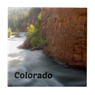 Stream in the Colorado Rockies Ceramic Tile