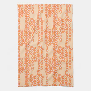 Stream of bubbles, peach tea towel