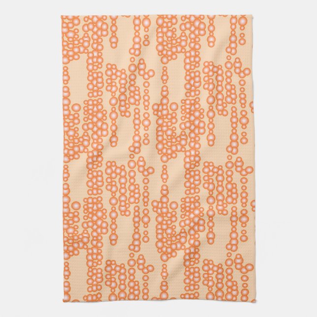 Stream of bubbles, peach tea towel (Vertical)