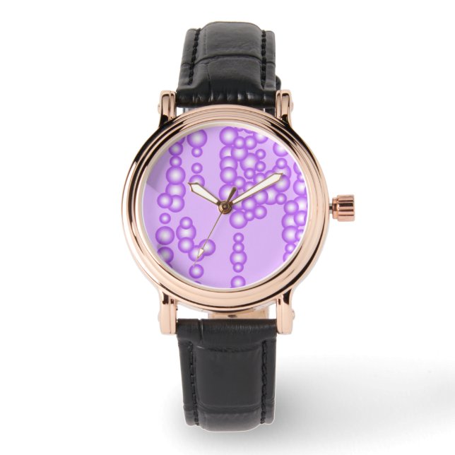 Stream of bubbles, shades of lavender watch (Front)