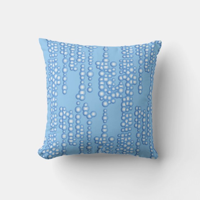 Stream of bubbles, shades of light blue cushion (Front)