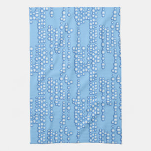 Stream of bubbles, shades of light blue tea towel