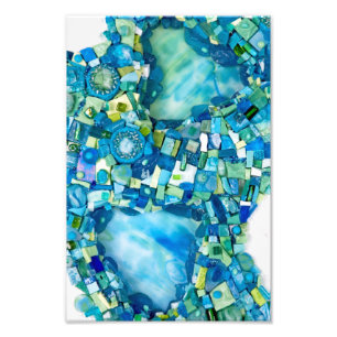 Stream of Life Mixed Media Mosaic Photo Print