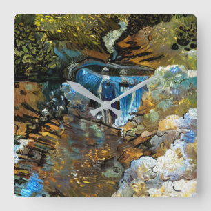 STREAM WATERFALL SQUARE WALL CLOCK