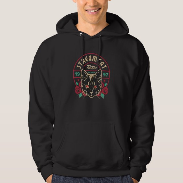 Streamcat Tattoo  Design Hoodie (Front)