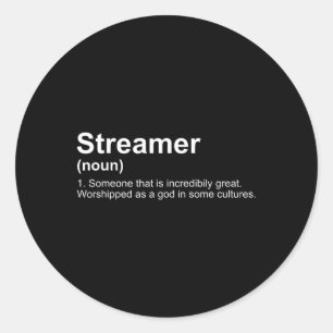 Streamer Live Steam Definition Classic Round Sticker