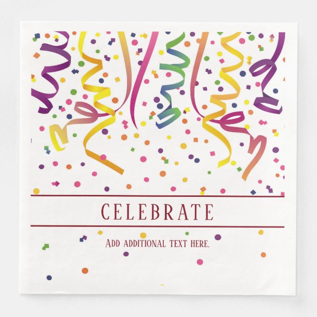 Streamers and Confetti Paper Napkin (Front)