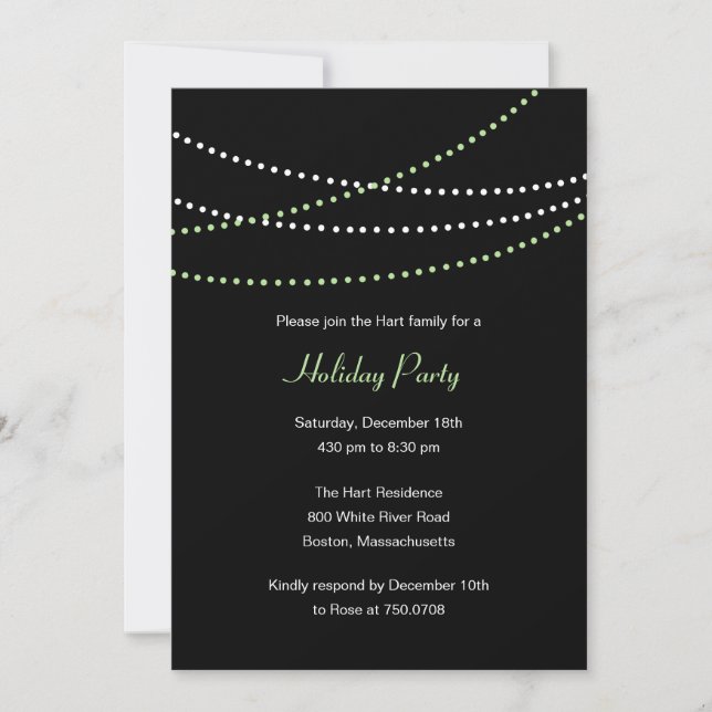 Streaming Lights Holiday Party Invitation (Front)
