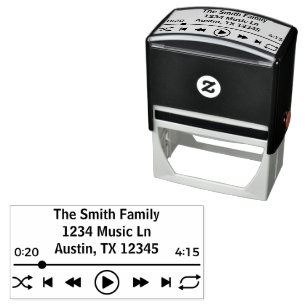 Streaming Music Themed Return Address Self-inking Stamp