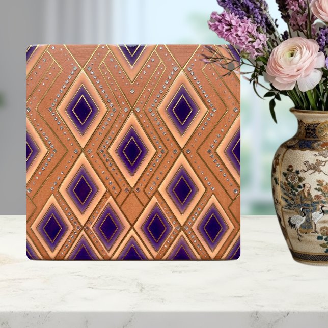 Streamline Modern Disco Waterfall Purple Orange Ceramic Tile (Creator Uploaded)