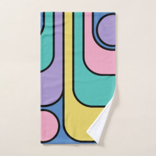 Streamline Moderne Retro Style Geometric Design Bath Towel Set