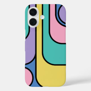 Streamline Moderne Retro Style Geometric Design iPhone 16 Case