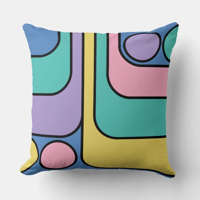 Streamline Moderne Retro Style Geometric Design Cushion (Front)