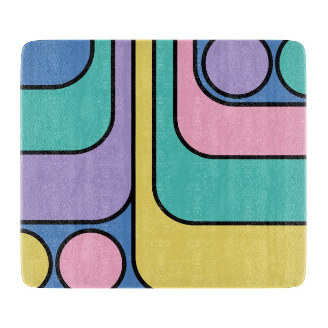 Streamline Moderne Retro Style Geometric Design Cutting Board (Front)