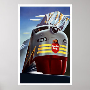 STREAMLINED DIESEL LOCOMOTIVE - CANADA c. 1955 Poster