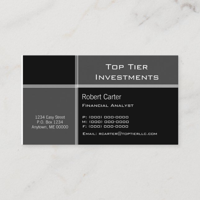 Streamlined Pro Business Card, Slate Grey Card (Front)