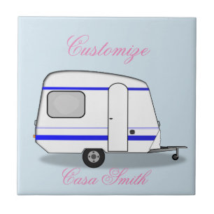 Streamlined small trailer gypsy caravan ceramic tile
