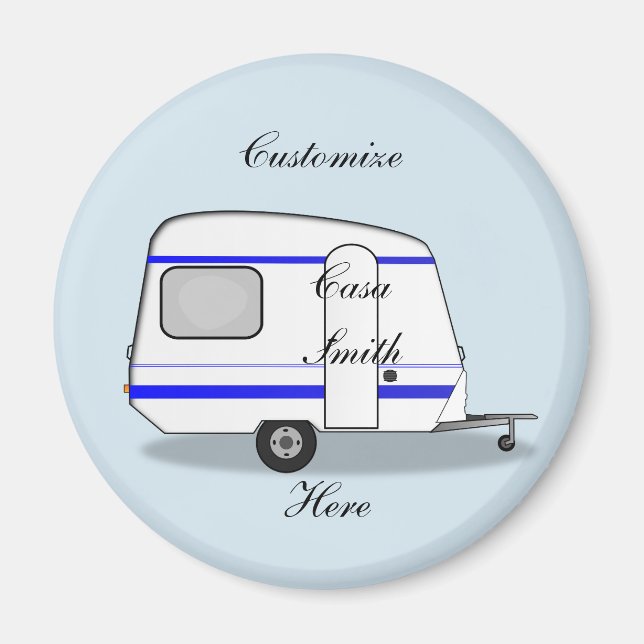 Streamlined small trailer gypsy caravan magnet (Front)