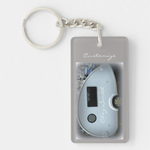 Streamlined teardrop trailer gypsy caravan keychai key ring