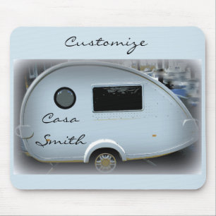 Streamlined teardrop trailer gypsy caravan mouse pad