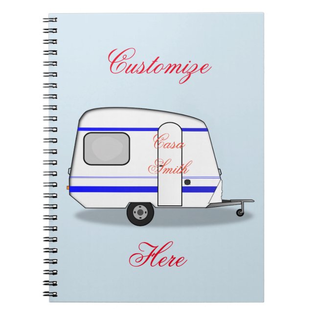 Streamlined teardrop trailer gypsy caravan notebook (Front)