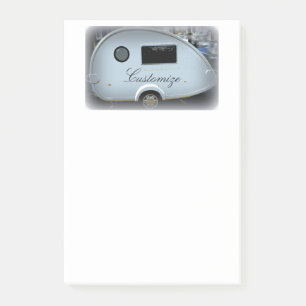 Streamlined teardrop trailer gypsy caravan post-it notes