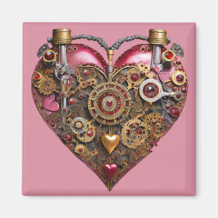 Streampunk Heart Ruby Valentine Magnet