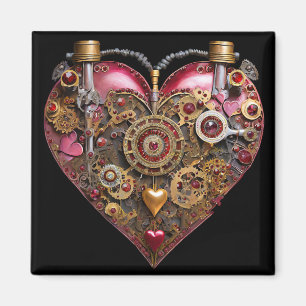 Streampunk Heart Ruby Valentine Magnet