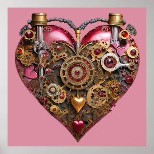 Streampunk Heart Ruby Valentine Poster