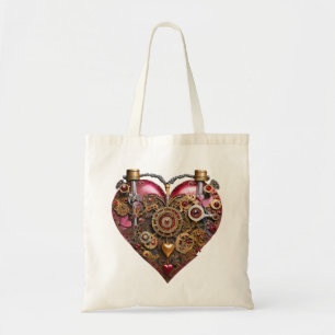 Streampunk Heart Ruby Valentine Tote Bag
