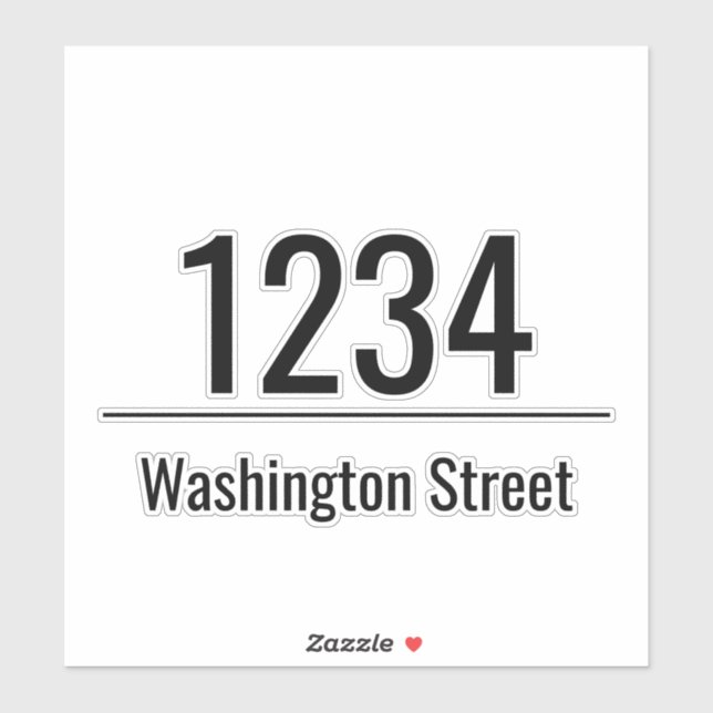 Streer Address Black House Number Mailbox Decal (Sheet)