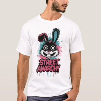 Street Anarchy Graffiti Bunny – Edgy Street Art T-Shirt