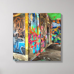 Street Art Abandoned Building Personalised Canvas Print