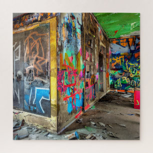 Street Art Abandoned Building Personalised Jigsaw Puzzle