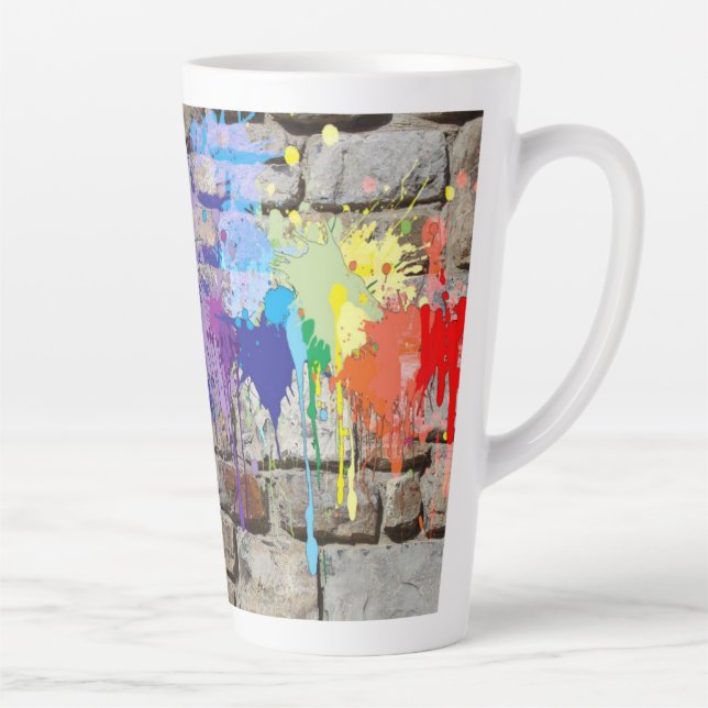 Street Art Abstract Shapes splashes Latte Mug (Right)