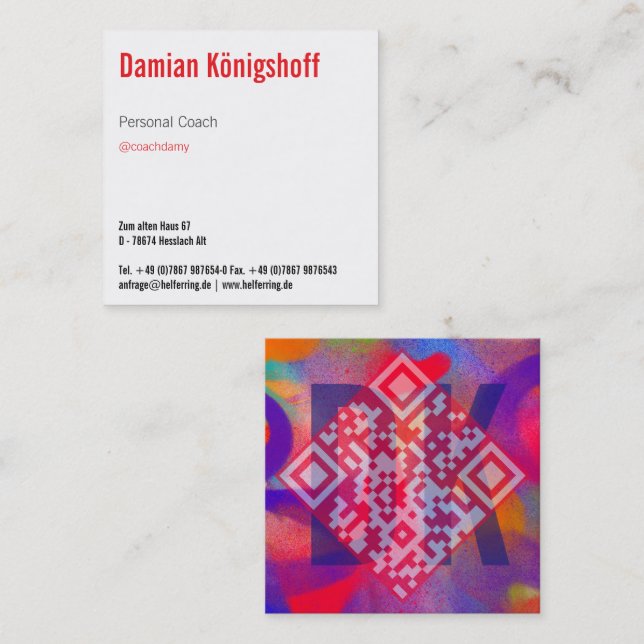 Street Art based bold colours  Square Business Card (Front/Back)