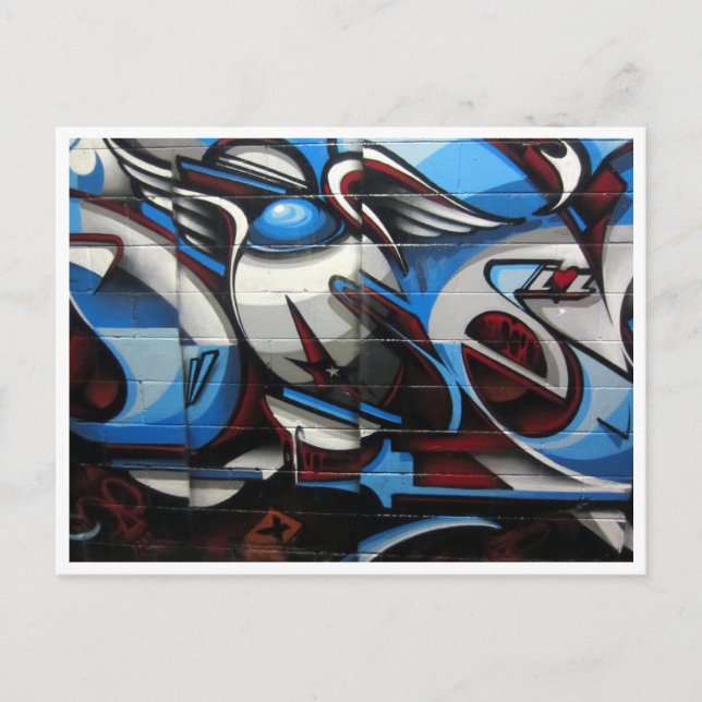 street art blue postcard (Front)