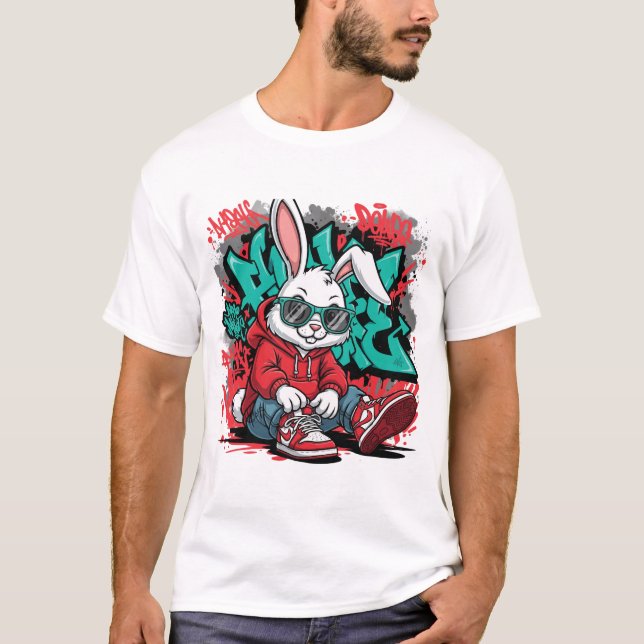Street Art Bunny Swag T-Shirt (Front)