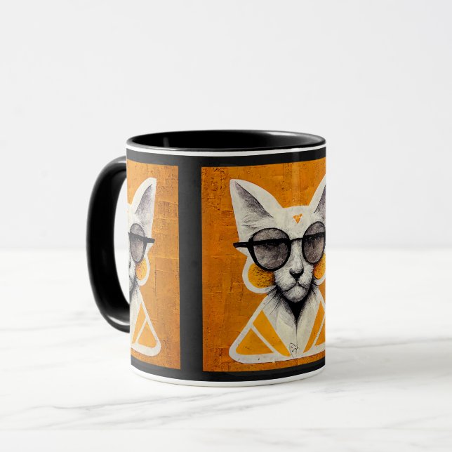 Street Art Cat Home Kitchen Mugs (Front Left)