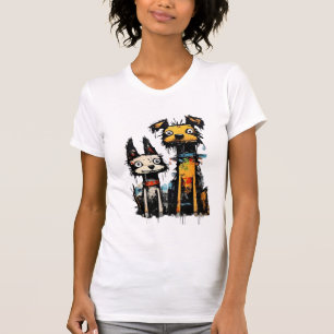 Street Art Dogs Grunge Aesthetic Urban Design T-Shirt
