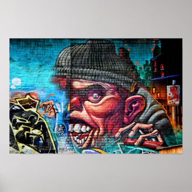 Street Art Graffiti Digbeth Birmingham UK Poster (Front)