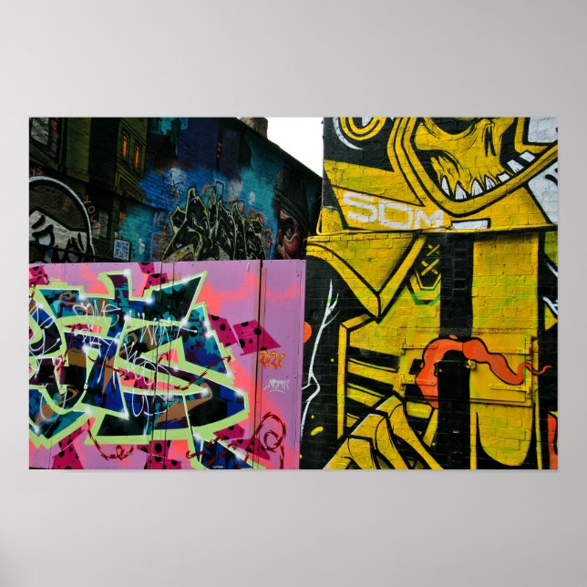 Street Art Graffiti Digbeth Birmingham UK Poster (Front)