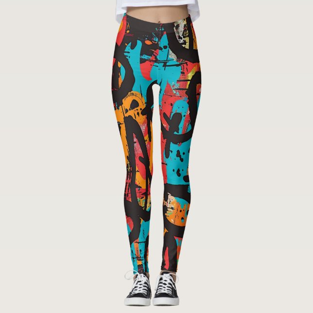 Street art graffiti leggings (Front)