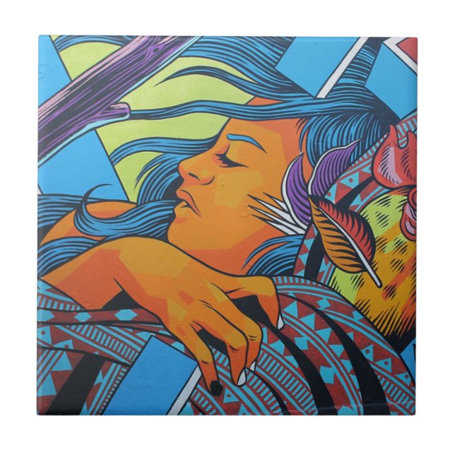 Street Art London Colours Graffiti Tile (Front)