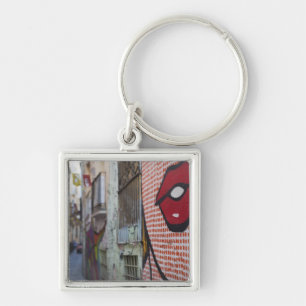 Street art on Calle de la Libertad street Key Ring