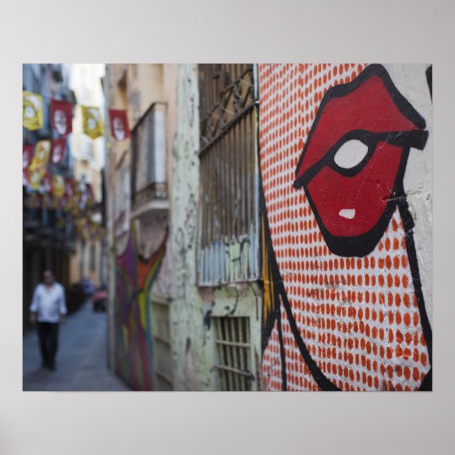 Street art on Calle de la Libertad street Poster (Front)